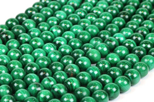 Smooth Malachite AA Natural Beads Gemstone Round Green Loose Jewelry Making 6mm