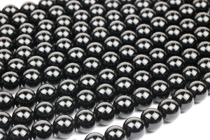10mm Natural Onyx Beads Black Smooth Round DIY Jewelry Gemstone Beading Supplies