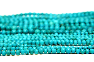 Smooth Round Turquoise Magnesite Beads 3mm 16" Loose Natural Gemstone Wholesale