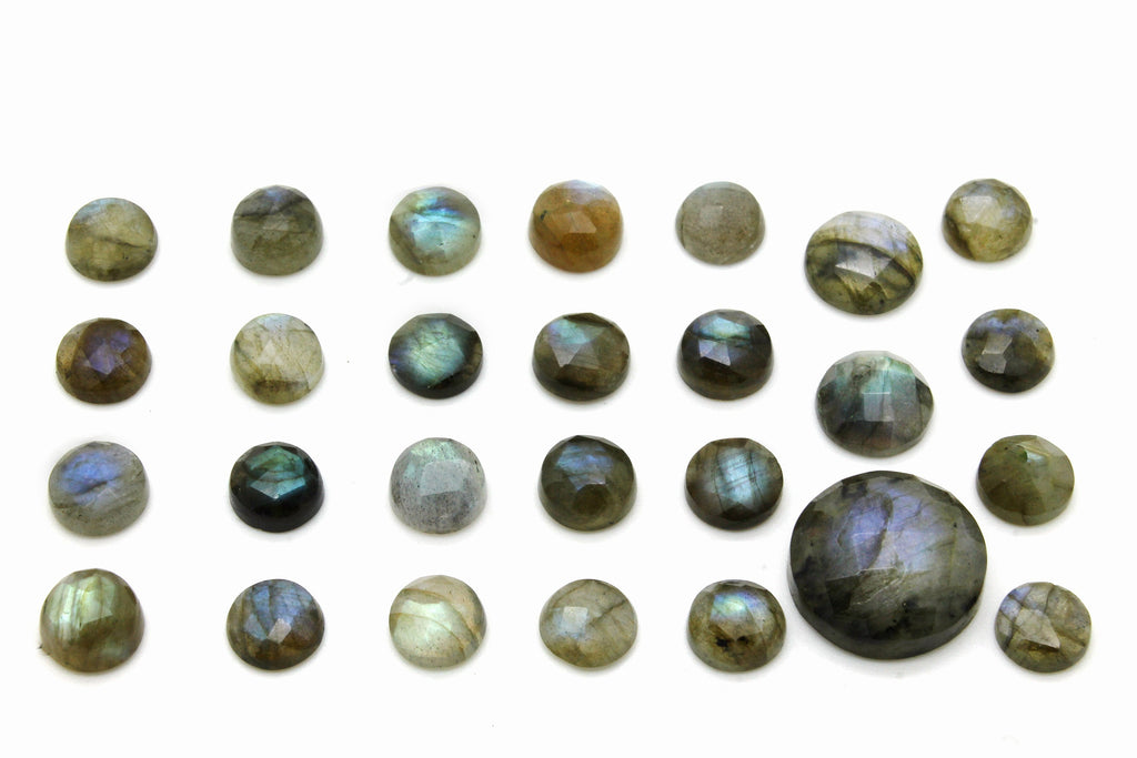 8mm Natural AA Round Labradorite Faceted Cabochon Loose Gemstone Jewelry Making