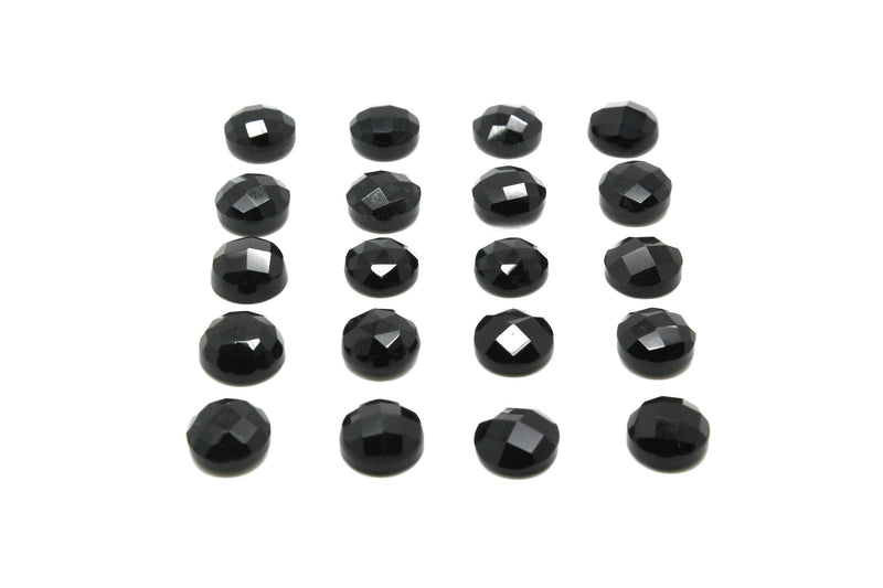 Onyx Round Cabochon Black Natural Calibrated Gemstone AA Grade Loose Fine Stone
