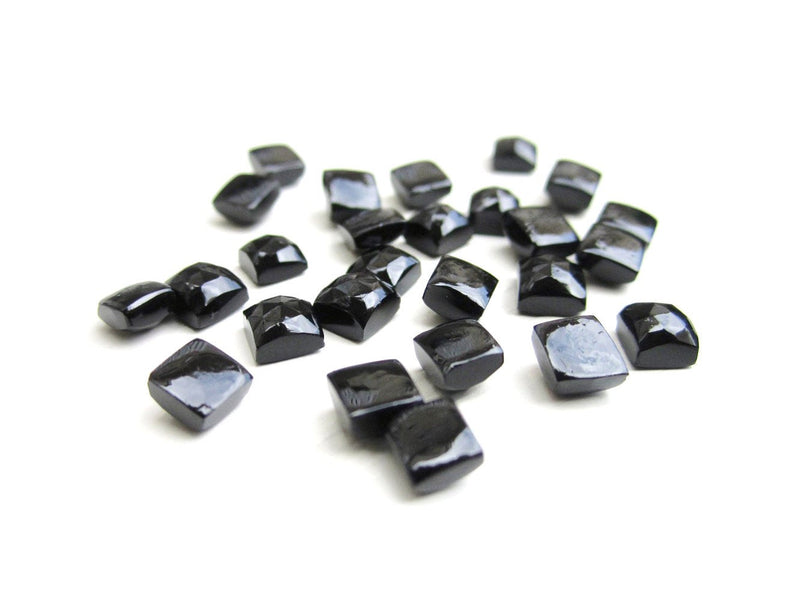 Black Onyx Square Cabochon Gemstone Loose Natural 4x4mm Wholesale Jewelry Making