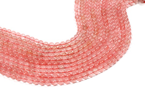 Semiprecious Cherry Quartz Gemstone Beads Natural Smooth Round Loose Crystal 6mm