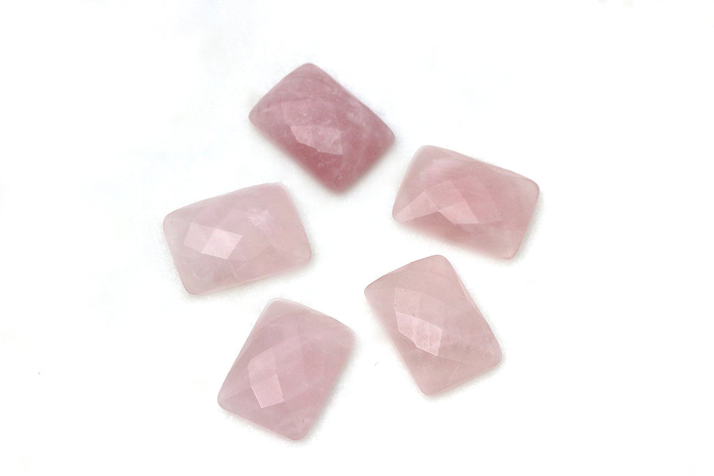 Natural Rose Quartz Cabochon Gemstone Loose Rectangle Gem Wholesale DIY Jewelry