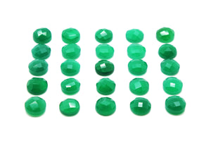 Natural Round AA Green Onyx Gemstone Faceted Cabochon Jewelry Supply Wholesale