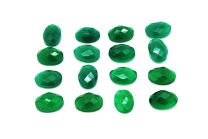 Green Onyx Oval Gemstone Faceted Loose Cabochon Wholesale DIY Jewelry Supplies