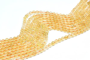 Natural Citrine AA Gemstone Beads Round Smooth Jewelry Supplies 16"Full Strand