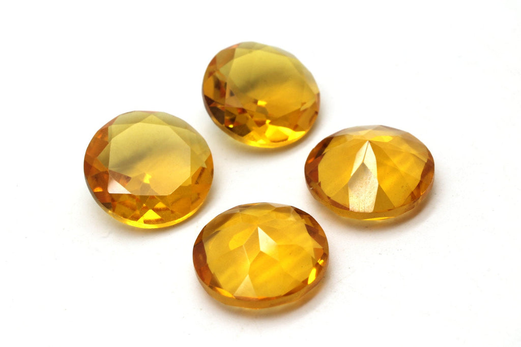 Natural Heated Faceted Citrine Loose Round November Gem Wholesale Jewelry Making