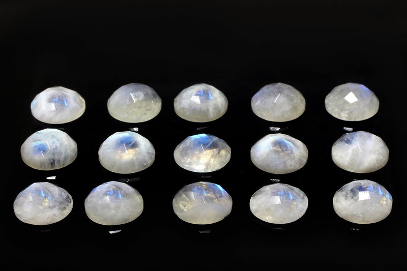 Natural Round Rainbow Moonstone Cabochon Faceted Loose Gemstone Wholesale Cab