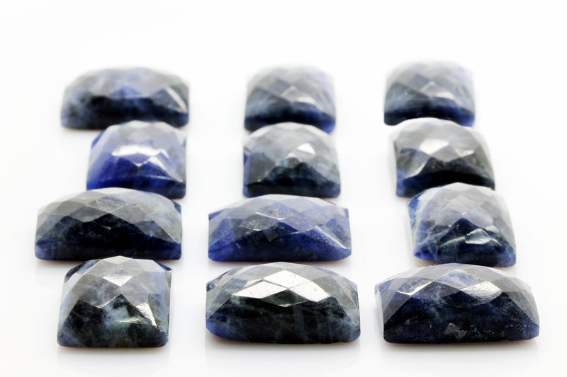 Natural AA Rectangle Sodalite Faceted Cabochon Gemstone Jewelry Making Wholesale