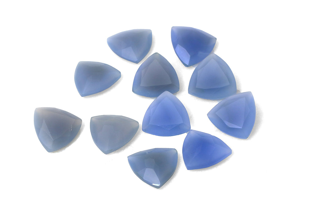 Blue Onyx Trillion Cut Gemstone Loose Faceted 18mm Stone Jewelry Making Supply