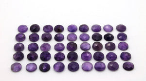 Natural Amethyst Round Gemstone AA Grade Purple Faceted Cabochon Loose Stone Gem