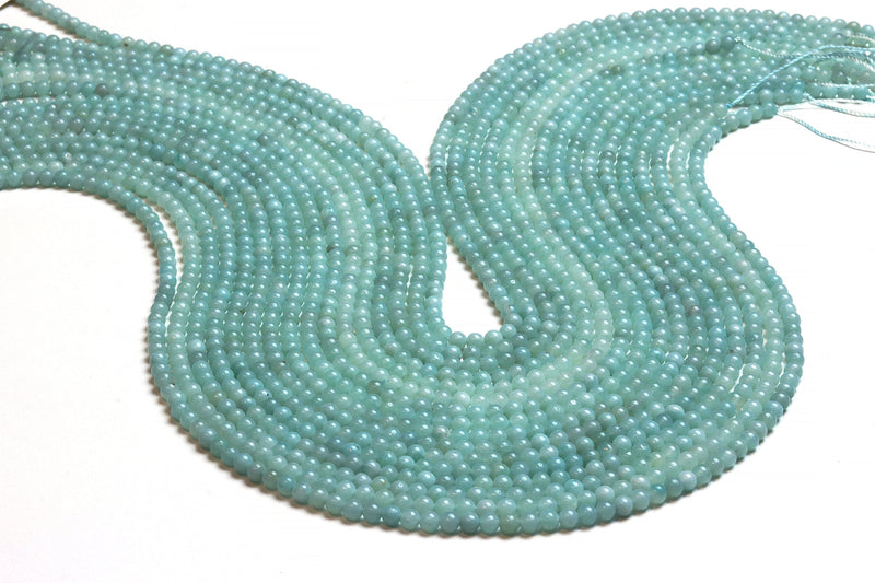 3mm Round Amazonite Beads Natural Loose Smooth Spacer Gemstone Jewelry Supplies