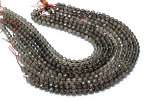 Natural Smoky Quartz Faceted Loose Gemstone Beads 2mm 3mm 4mm 6mm 8mm 10mm 12mm