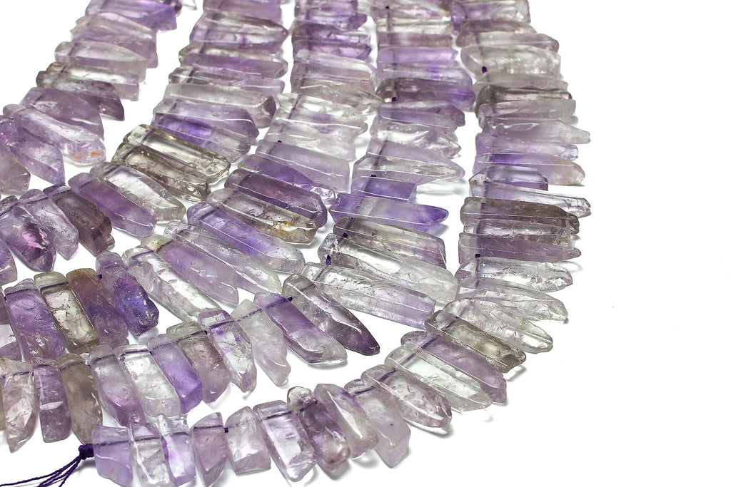 Natural Ametrine Gemstone Beads Smooth Long Rectangle Slices Quartz Wholesale