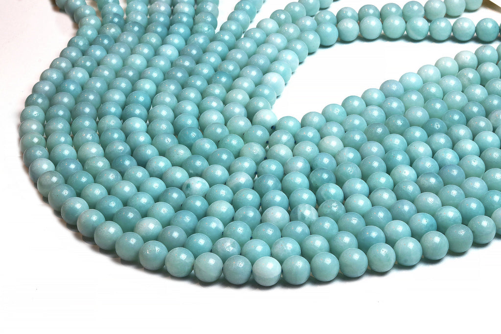 10mm Natural Round Amazonite Beads Smooth Loose Gemstone Jewelry Making Supply