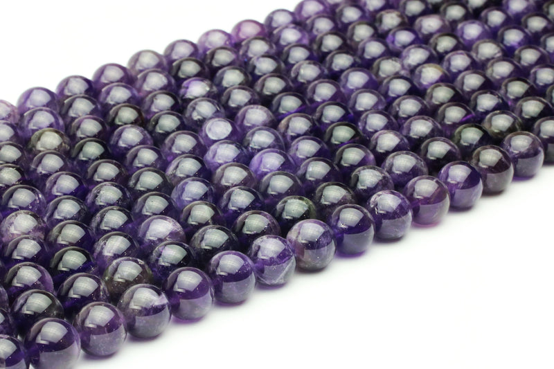 6mm Amethyst Beads Purple Smooth Round Gemstone February Birth Stone Natural Gem