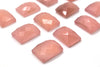 Pink Chalcedony Cabochon Loose Rectangle Faceted Natural Gemstone Jewelry Making