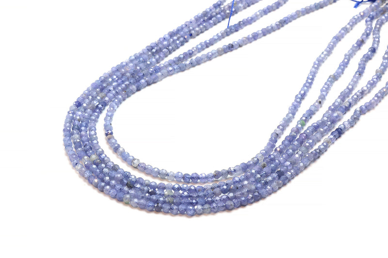 3mm Natural Tanzanite Round Beads Faceted Loose Gemstone 16