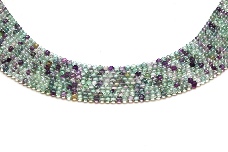 Natural Flourite Beads AA Grade Round Smooth Loose Gemstone DIY Jewelry Supply