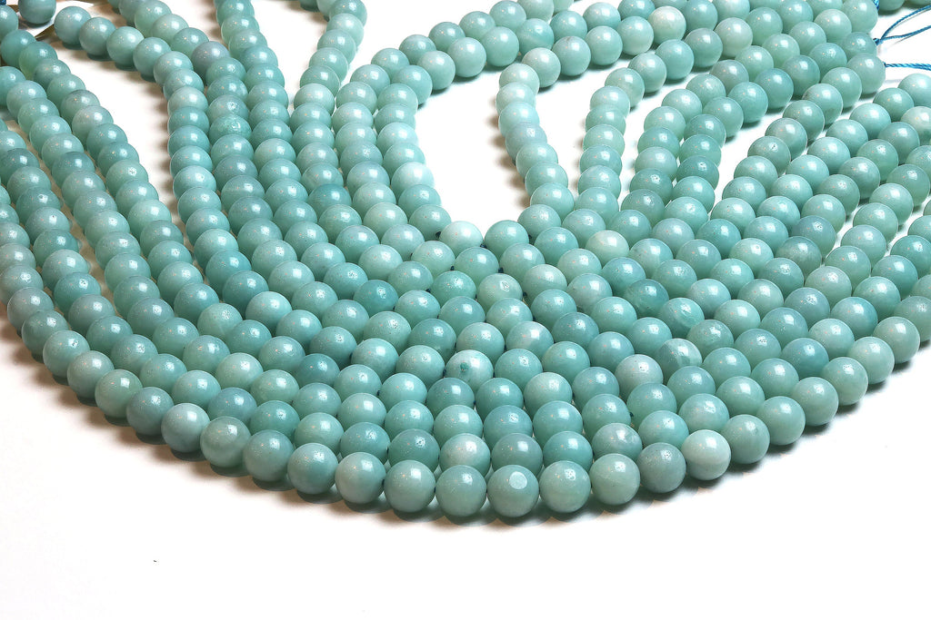Natural Round Amazonite Beads 8mm Loose Smooth Gemstone Jewelry Making Supply