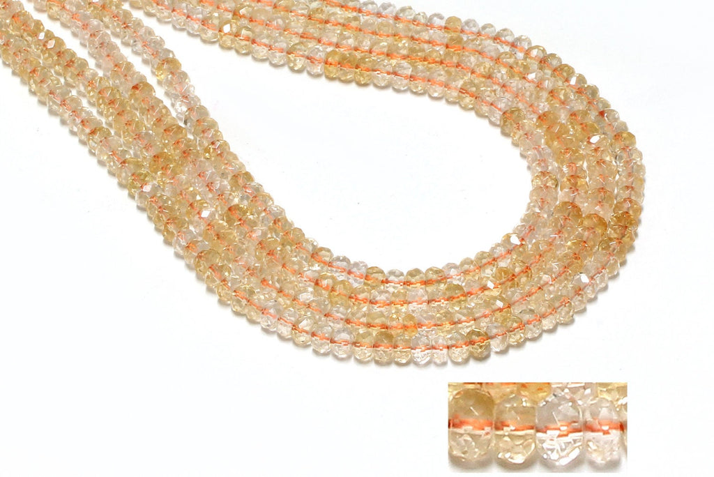 Citrine Beads Rondelle Faceted Natural Loose Gemstone Jewelry Making Wholesale