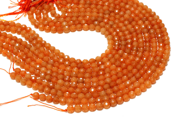 Semiprecious Natural Orange Aventurine Beads Round 16