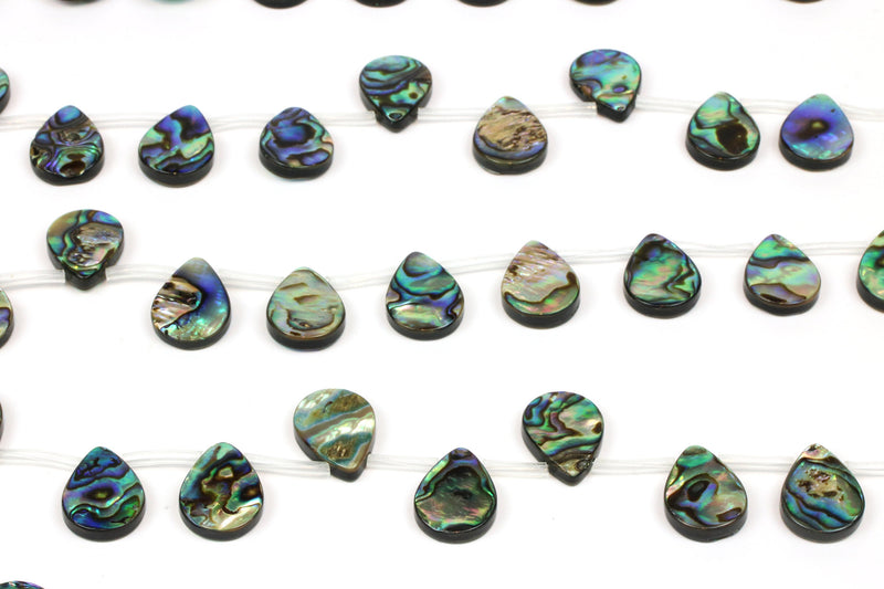 Top Drilled Natural Abalone Shell Teardrop Gemstone Bead 10 Beads Per Strand