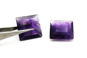 Wholesale Bulk Semiprecious Square Amethyst Gemstone AA Purple Cut Grade Stone