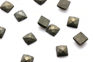 Natural Pyrite Gemstone Square Faceted Loose Cabochon Jewelry Making Wholeslae