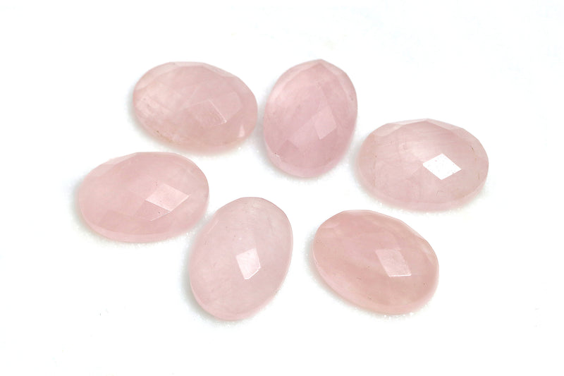 Rose Quartz Cabochon Natural Loose Oval Gemstone January Birthstone DIY Jewelry