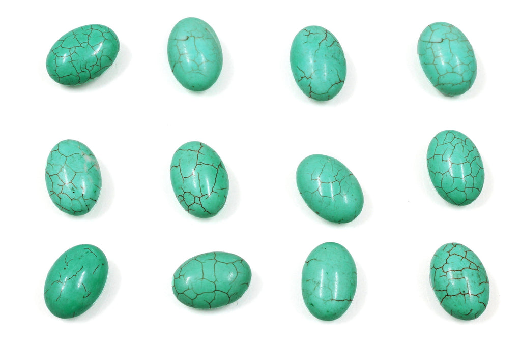 Turquoise Howlite Cabochon Gemstone Smooth Oval Natural Cab Gem Jewelry Making