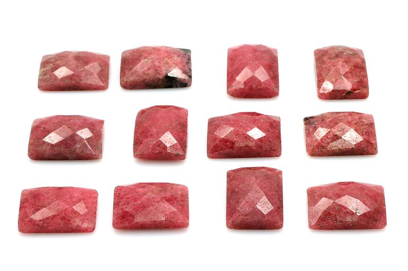 Rectangle Natural Rhodonite Gemstone Faceted AA Cabochon DIY Jewelry Bulk Sale