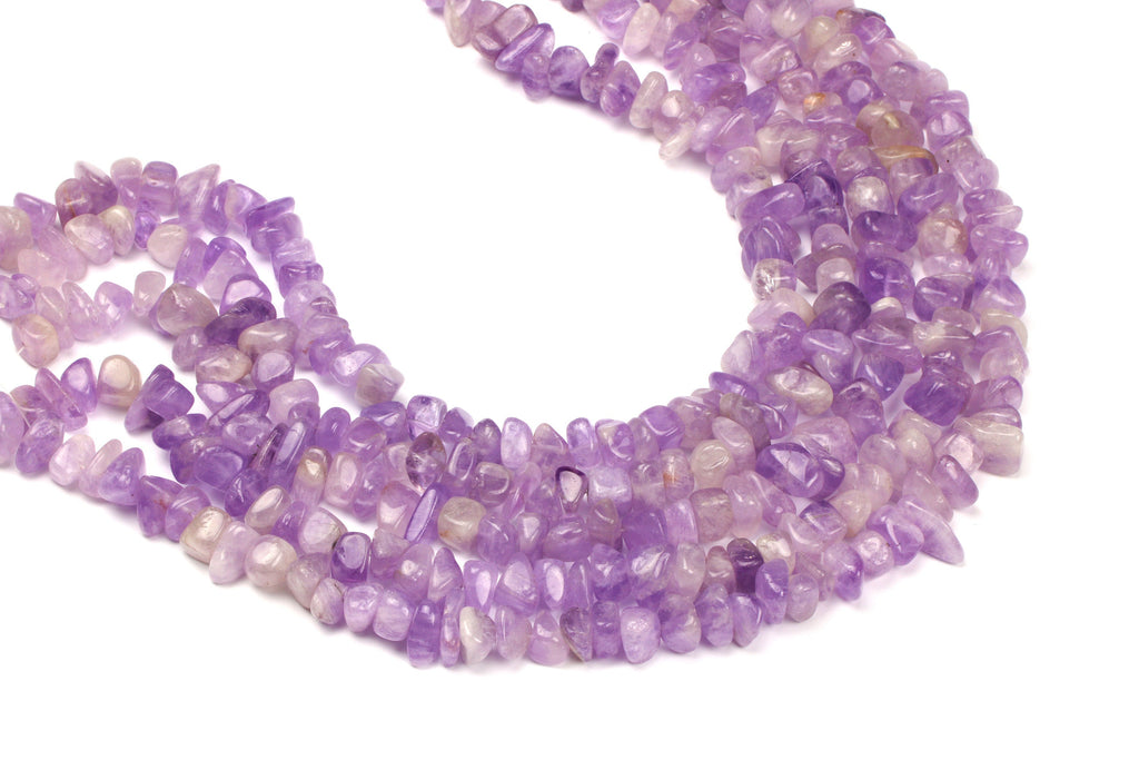 Cape Amethyst Bracelet Long Chips Gemstone Natural Crystal Semiprecious Beads