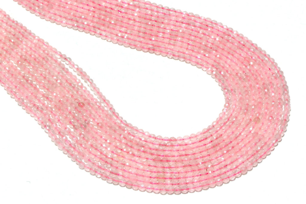 Rose Quartz Beads Natural Gemstone Faceted Round Loose Bulk Sale Jewelry Making
