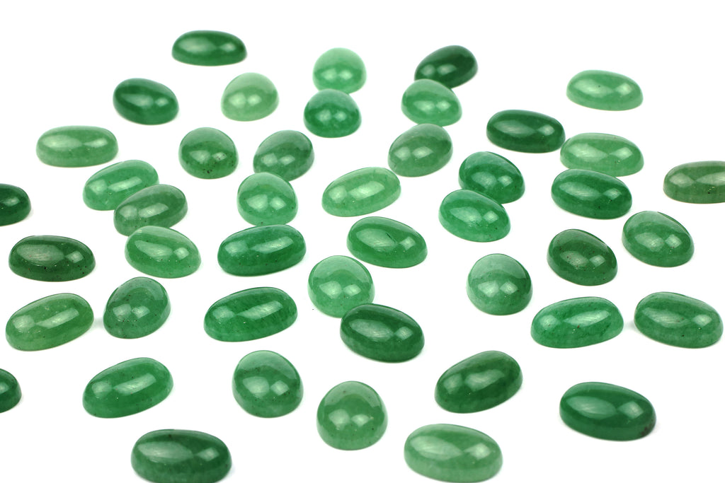 Green Smooth Aventurine Cabochon Natural Loose Oval Gemstone Jewelry Supplies