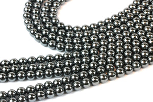 Wholesale 8mm Smooth Round Natural Hematite Gemstone Jewelry Making Loose Beads