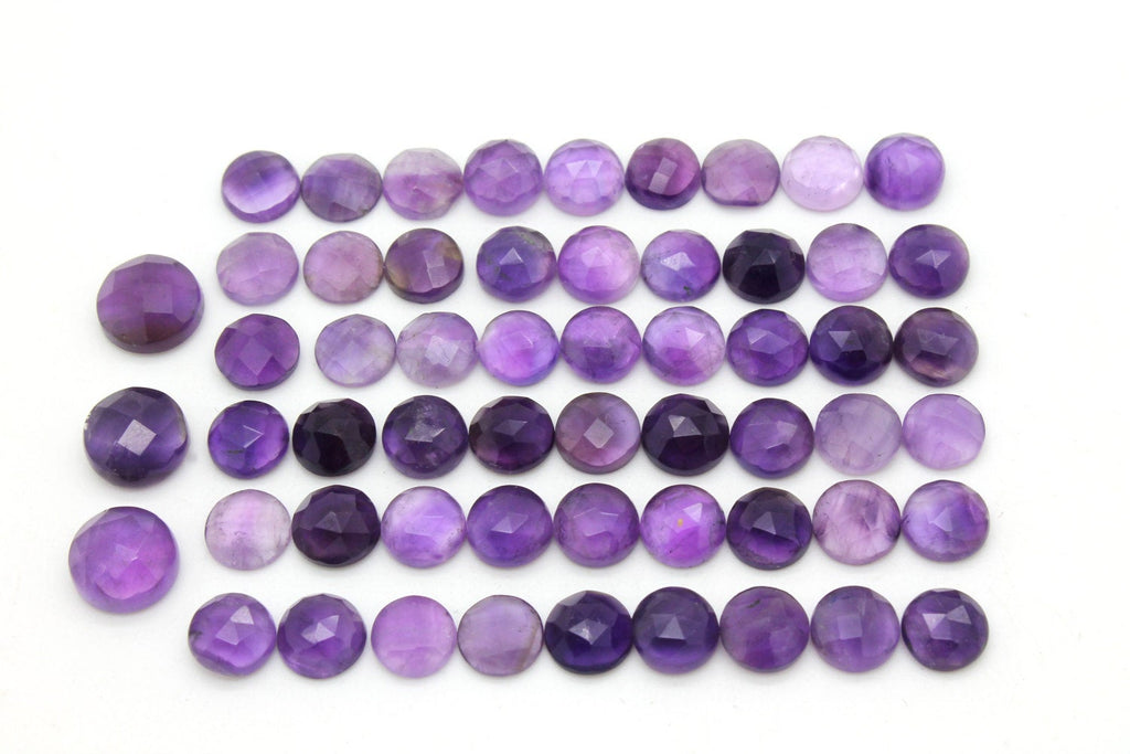 AA Grade Round Amethyst Natural Loose Purple Gemstone Faceted 8mm Jewelry Stone