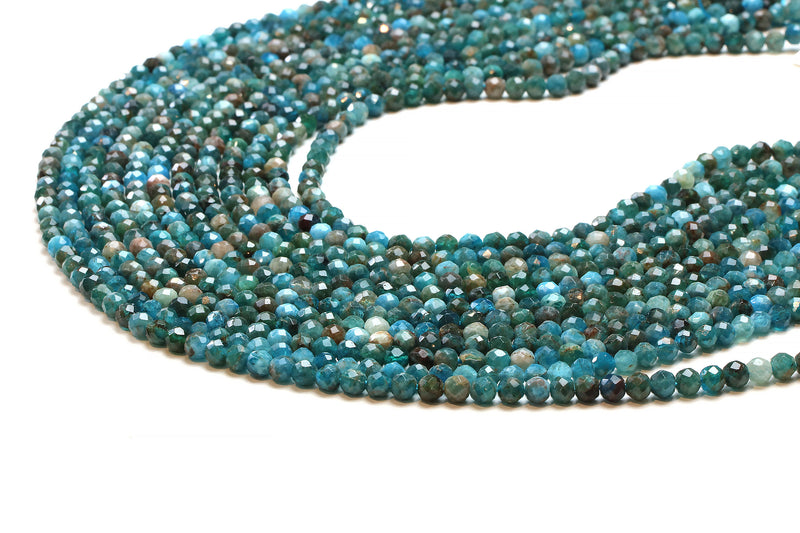 3mm Apatite Round Loose Faceted Beads Gemstone Wholesale Jewelry Making Supplies