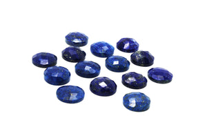 Navy Blue Natural Lapis Lazuli Loose Checker Cut Faceted Cabochon Jewelry Making