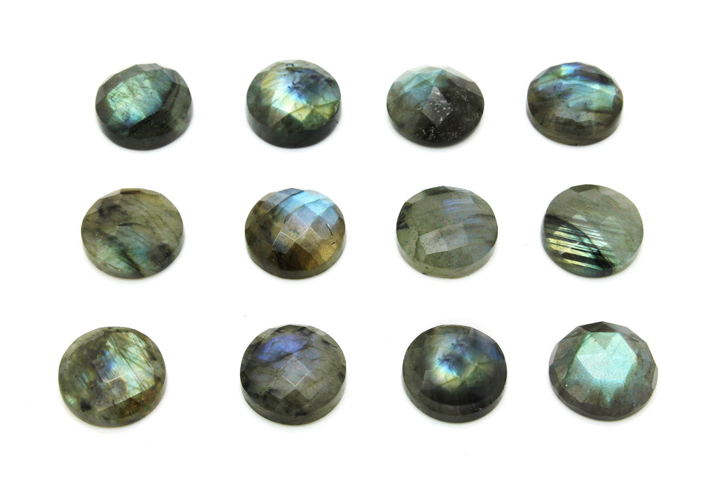 16mm Natural Labradorite Loose Faceted Cabochon Gemstone DIY Jewelry Bulk Sale
