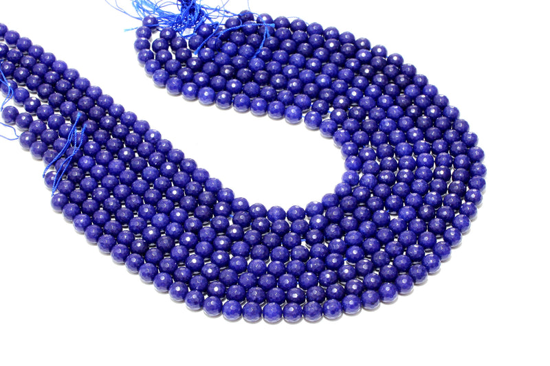 Natural 6mm Blue Jade Beads Loose Spacer Gemstone DIY Jewelry Supply 16