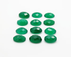 Green Onyx Oval Gemstone Faceted Loose Cabochon Wholesale DIY Jewelry Supplies