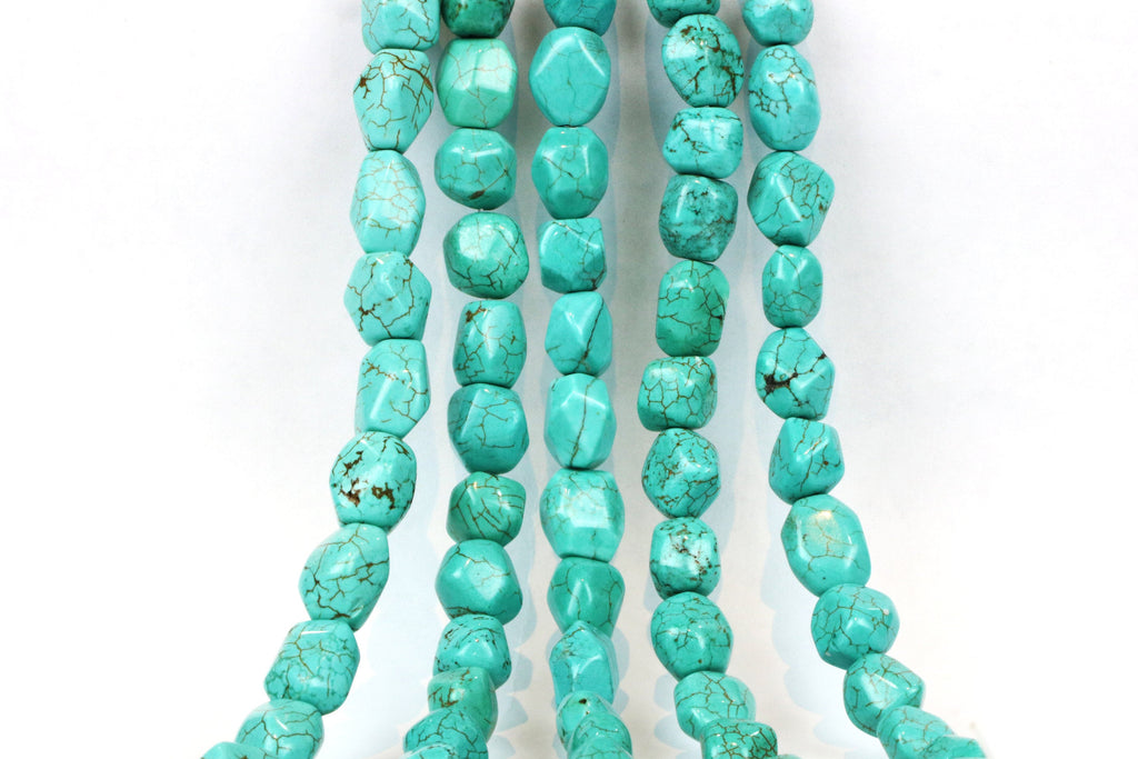 Green Natural Turquoise Magnesite Loose Gemstone DIY Nugget Beads Jewelry Making