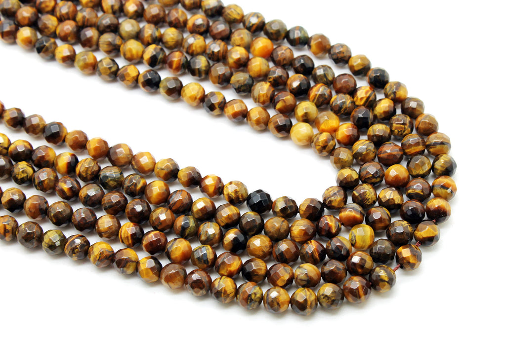3mm Tiger Eye Beads Natural Faceted Loose Gemstone Jewelry Supply Wholesale