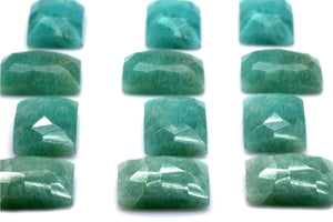 Natural Amazonite 13x18mm Rectangle Loose Faceted Cabochon Gemstone DIY Jewelry