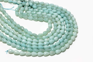 AA Quality Amazonite Tear Drop Faceted Beads Natural Blue Briolette Gemstones