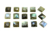 Square Natural Labradorite Gemstone Calibrated Cab Faceted Cabochon Bulk 12x12mm