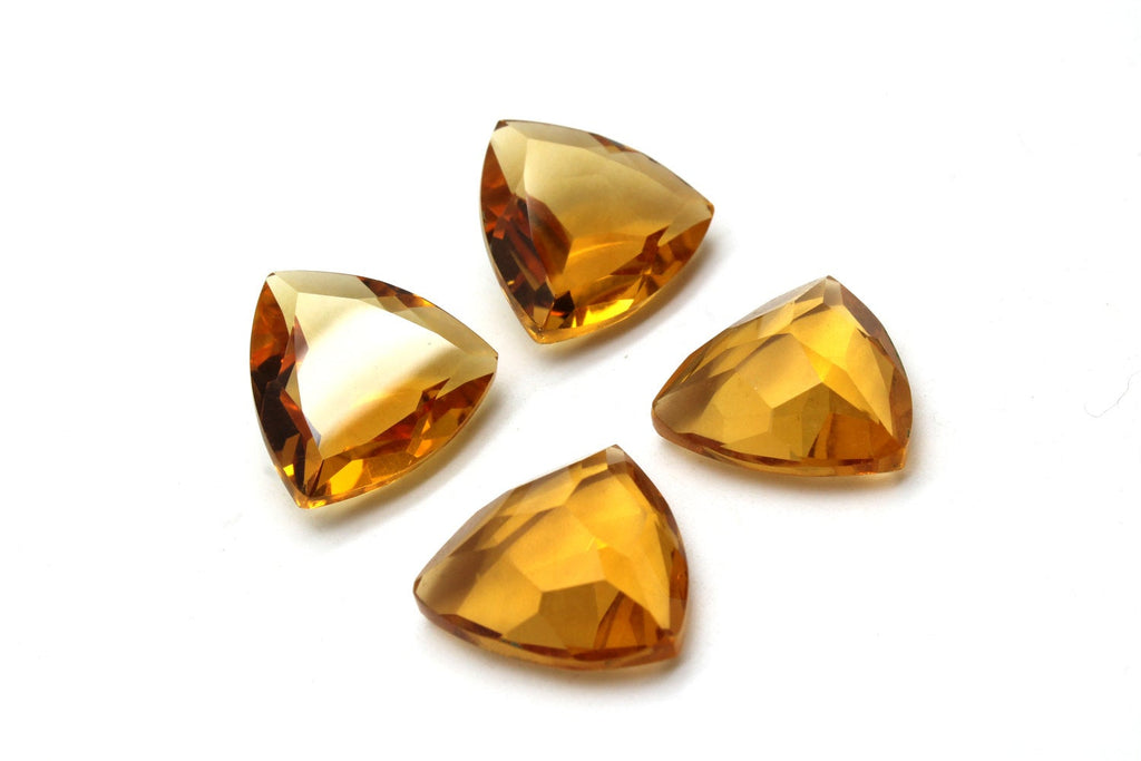 Trillion Citrine Natural Gemstone Faceted Cut Loose Stone Golden Yellow AA Gem