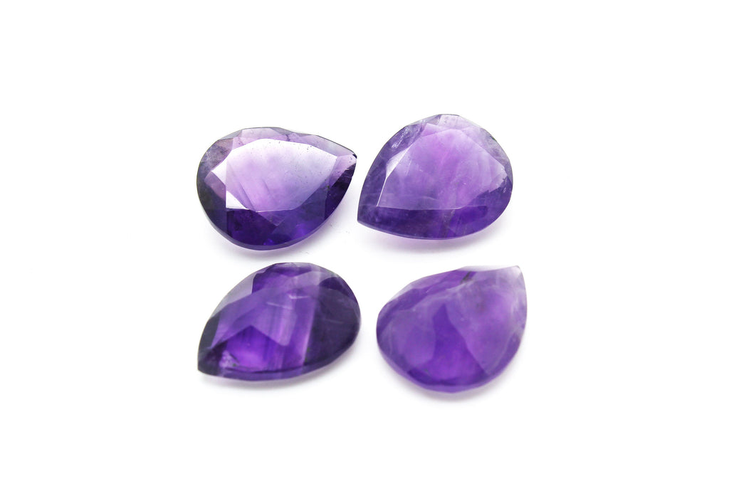 Pear Shape AA Amethyst Natural Purple Cut Gemstone Loose Tear Drop Faceted Stone